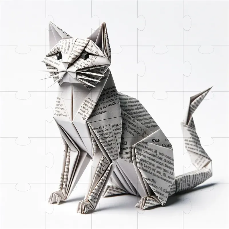 Folded Newspaper Animal Origami Art