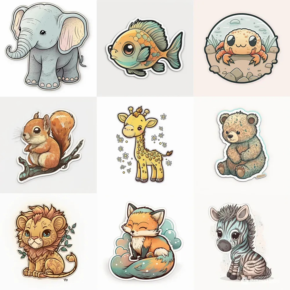 Cute Baby Animal Stickers