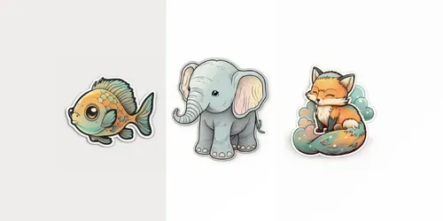 Cute Baby Animal Stickers generated by midjourney