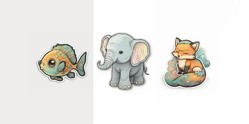 Cute Baby Animal Stickers generated by undefined