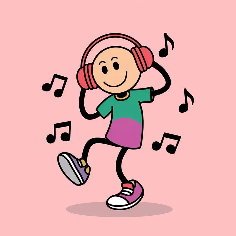 Cheerful Sticky Figure Cartoons