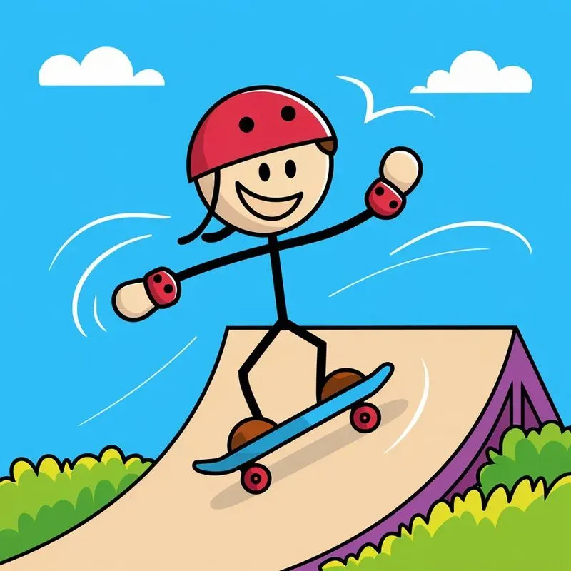 Cheerful Sticky Figure Cartoons