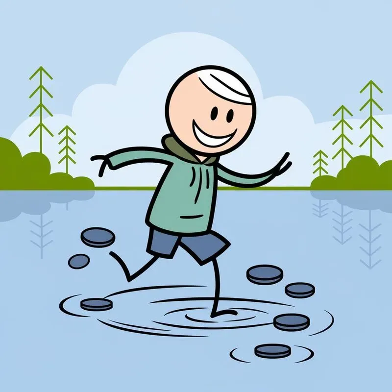 Cheerful Sticky Figure Cartoons