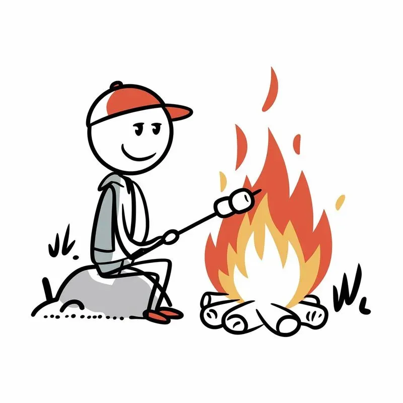 Cheerful Sticky Figure Cartoons