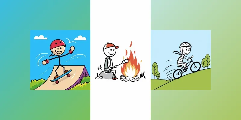 Cheerful Sticky Figure Cartoons generated by undefined