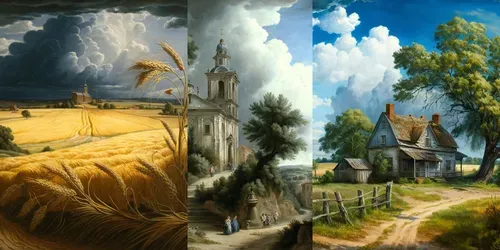 Baroque Landscape Paintings generated by midjourney