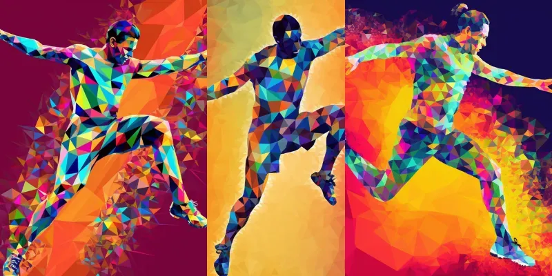 Pop Art Mosaic Athletes generated by undefined