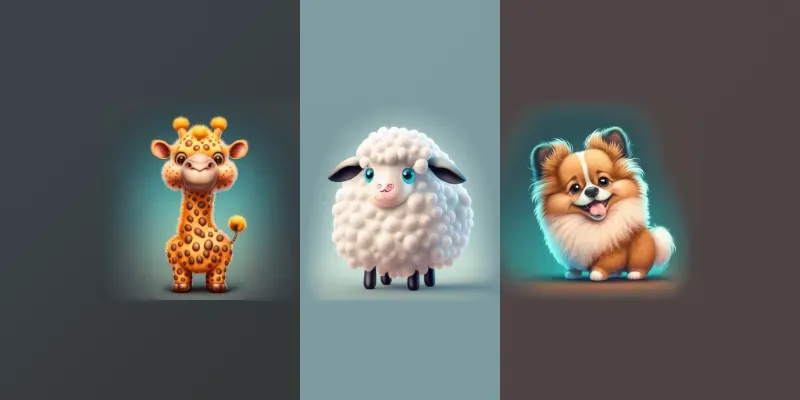 Cute Cartoon Animals generated by undefined