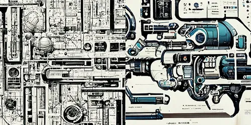Blue Print Space Infographics generated by midjourney