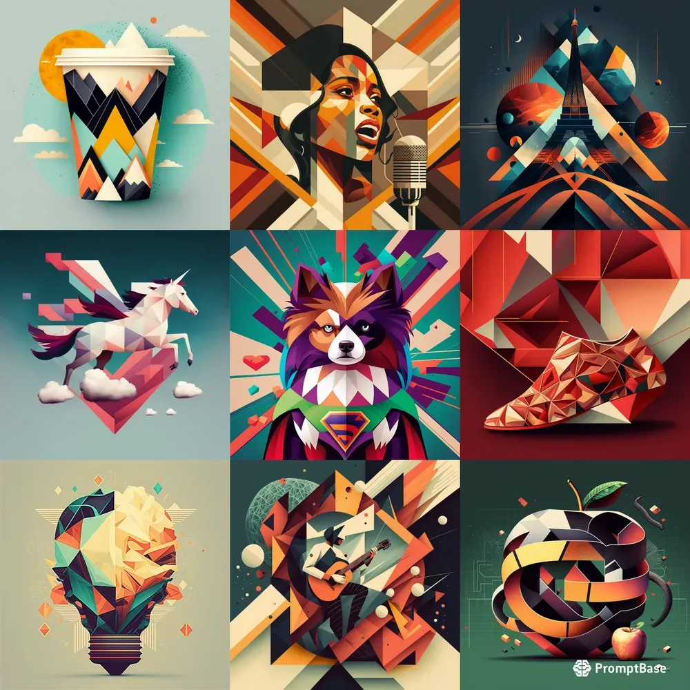 Trendy Geometric Illustrations