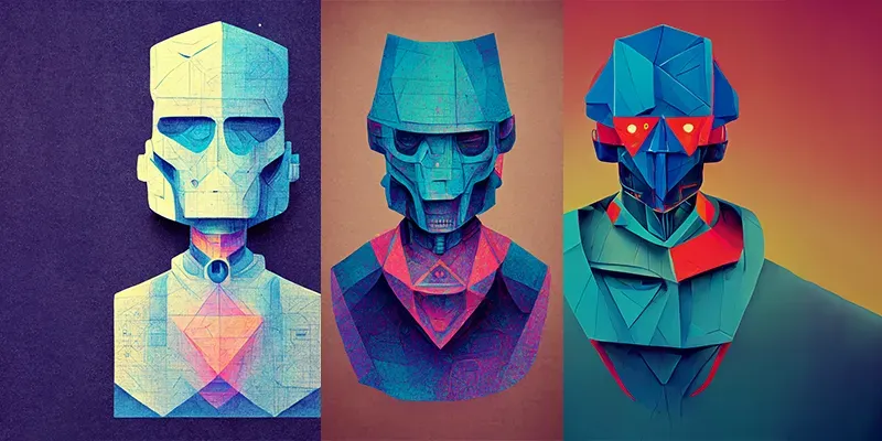 Low-poly Robot Avatars generated by undefined