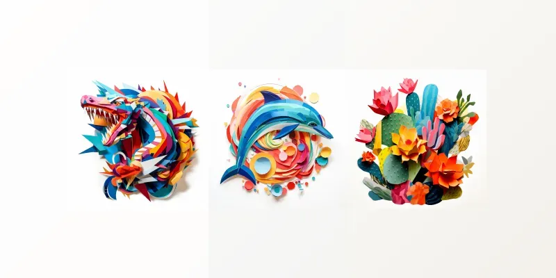 Fun Modern Colorful Paper Collage Art