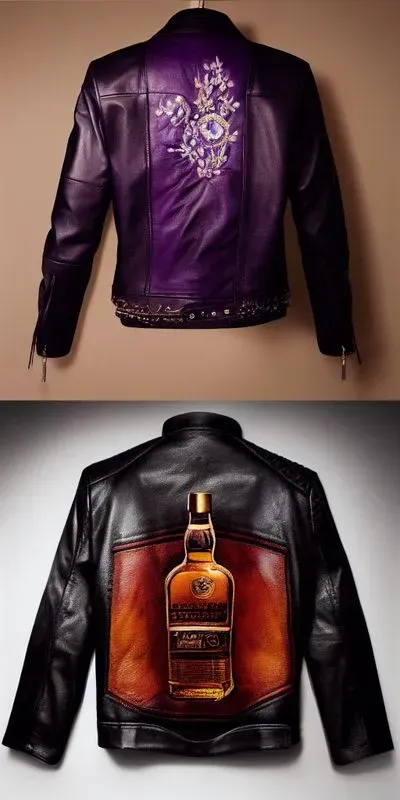 Leather Jacket Embroidered Design Product Photo