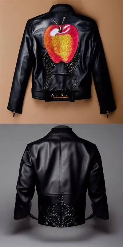 Leather Jacket Embroidered Design Product Photo