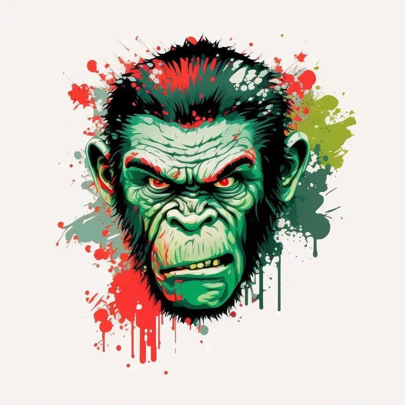 Color-field Style Animal Head Illustrations
