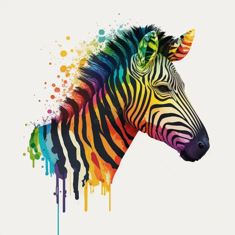 Color-field Style Animal Head Illustrations