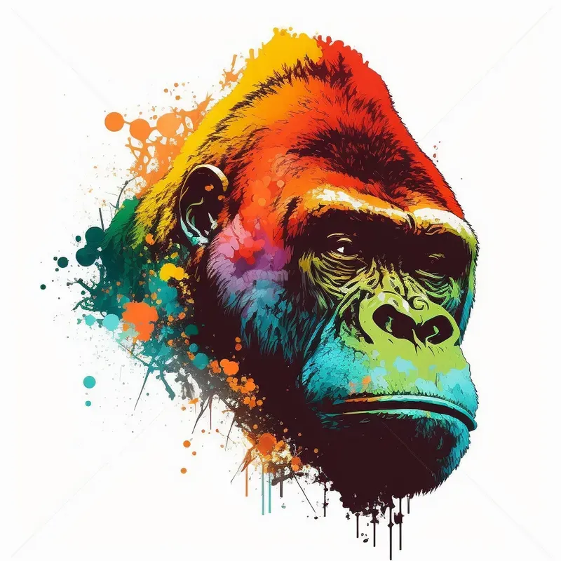 Color-field Style Animal Head Illustrations