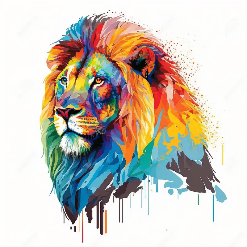 Color-field Style Animal Head Illustrations