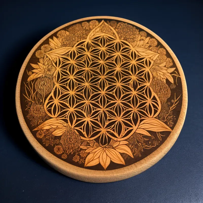 Elaborate Wood Burned Coaster Designs