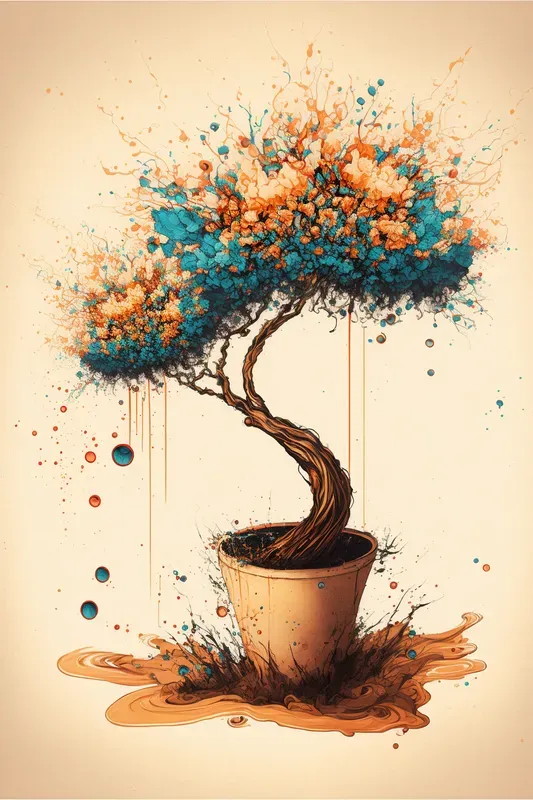 Coffee Stain Tree Art