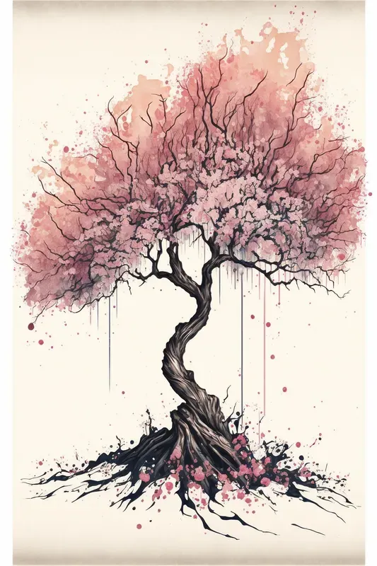 Coffee Stain Tree Art