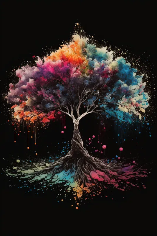Coffee Stain Tree Art
