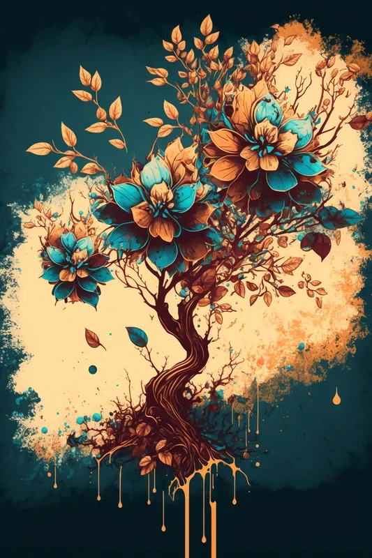 Coffee Stain Tree Art