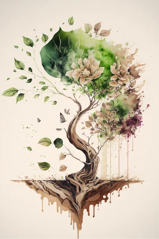Coffee Stain Tree Art