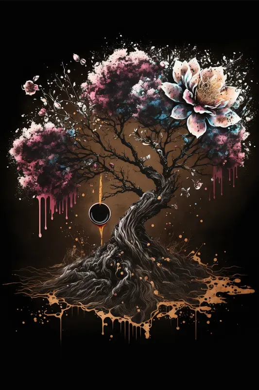 Coffee Stain Tree Art