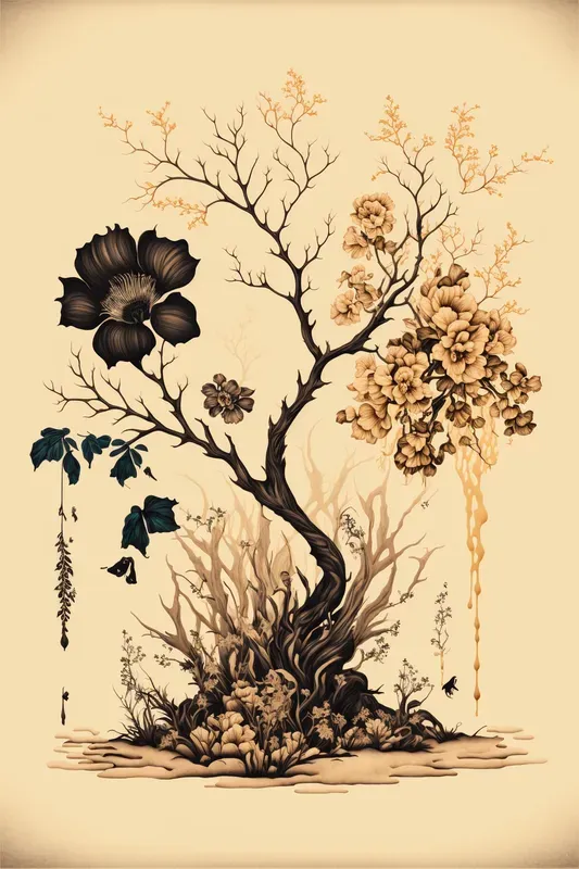 Coffee Stain Tree Art