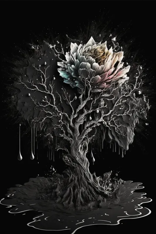 Coffee Stain Tree Art
