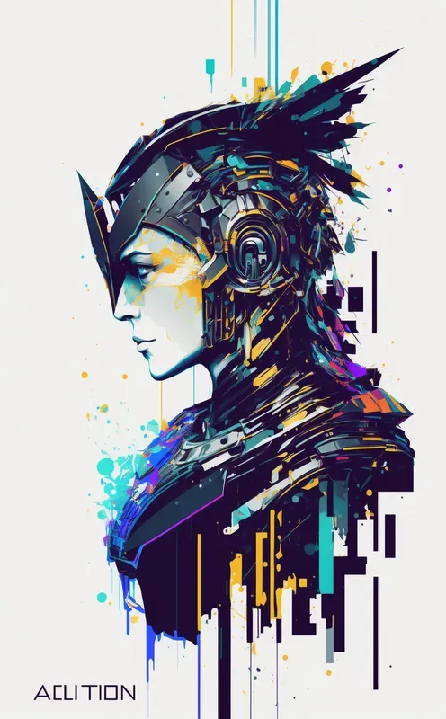 Glitch Art Style Character Illustrations