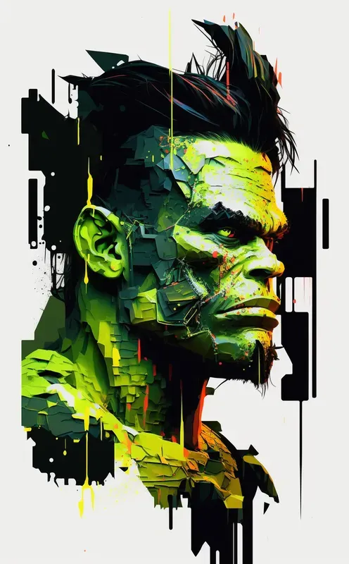 Glitch Art Style Character Illustrations