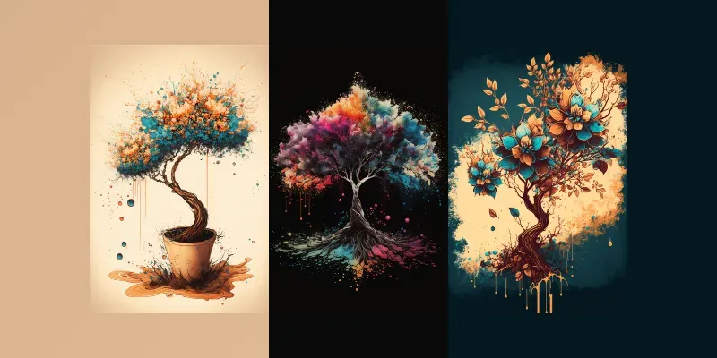 Coffee Stain Tree Art generated by undefined
