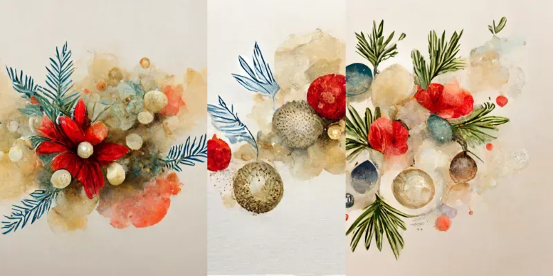 Watercolor Christmas Card generated by undefined