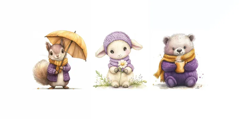 Charming Whimsical Animals generated by undefined