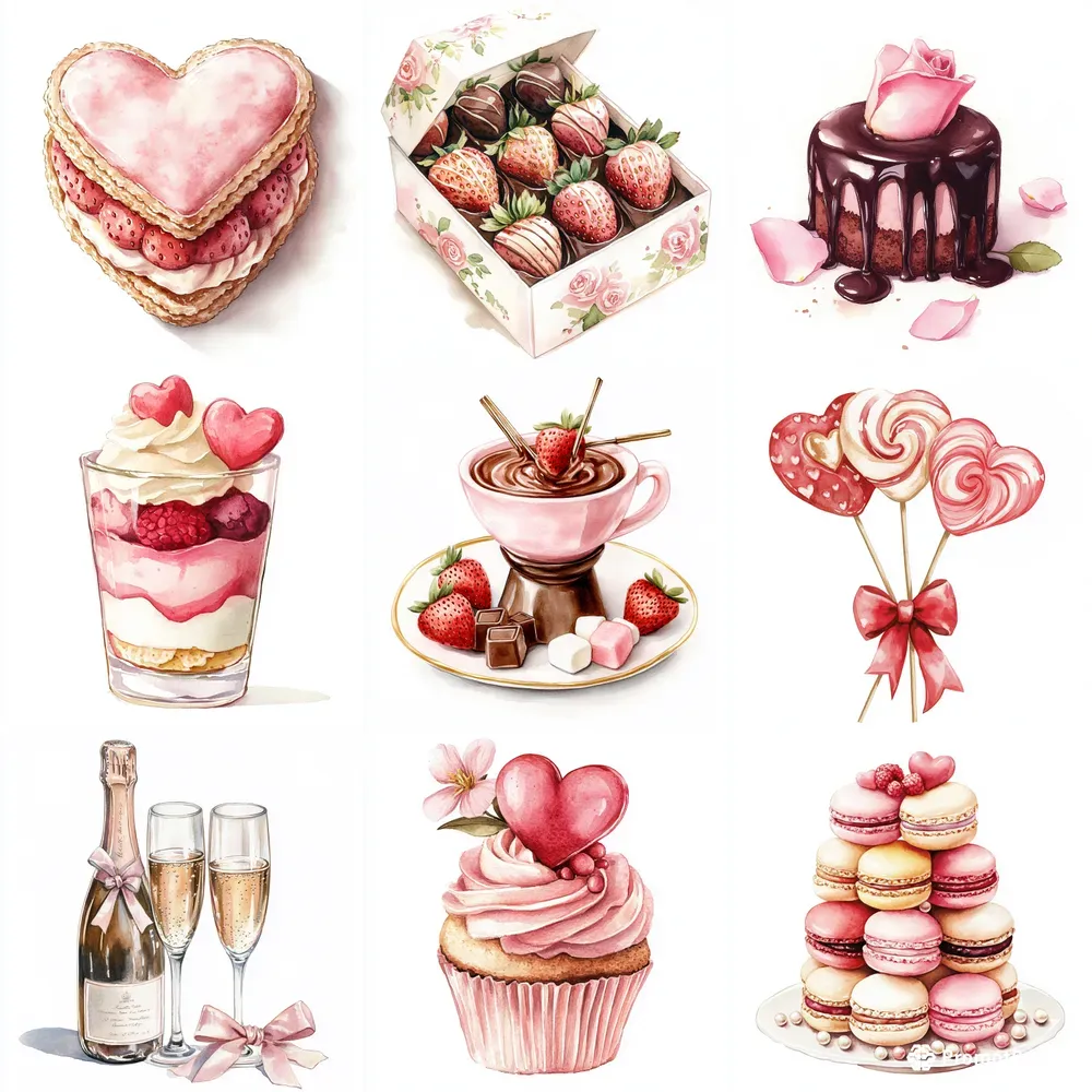 Sweet Valentines Day Delights Cliparts
