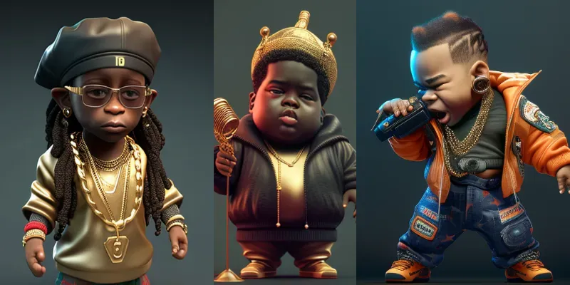 3D Realistic Child Rappers generated by undefined