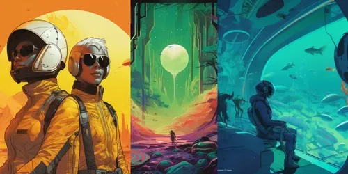 Retro Futuristic Album Covers generated by midjourney