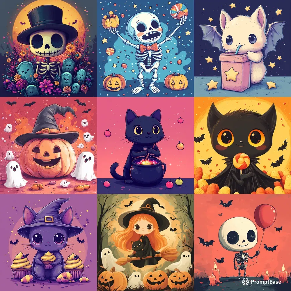 Fun Kawaii Halloween Illustrations