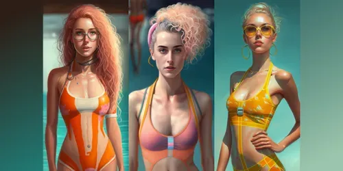 Photorealistic Beauties In Color Fashion generated by midjourney
