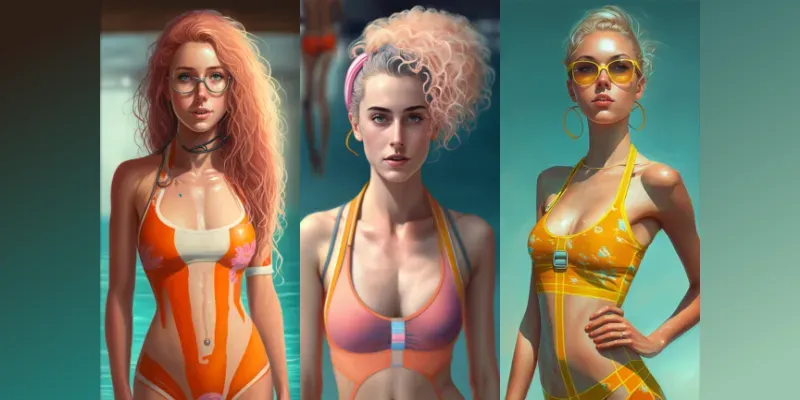Photorealistic Beauties In Color Fashion generated by undefined