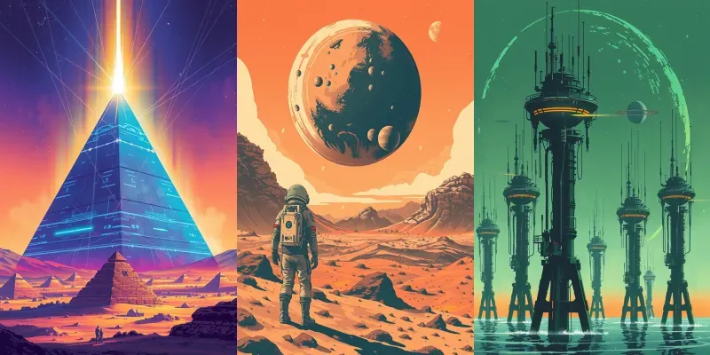 Vintage Scifi Book Cover Art generated by undefined