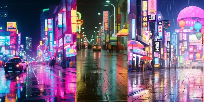 Neon Rain-soaked Cyberpunk Dreams generated by undefined