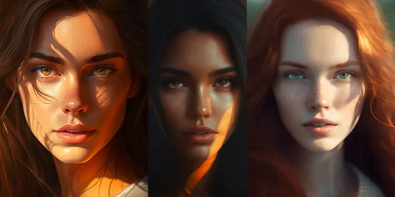 Woman Models Girls Portraits generated by undefined