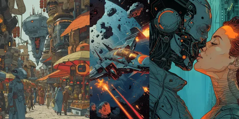 Scifi Comic Illustrations generated by undefined
