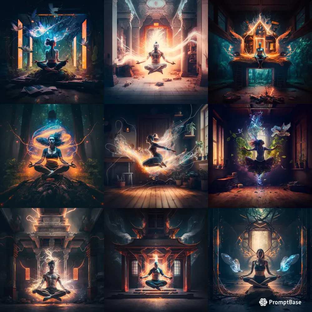 Powerful Yoga Poster Illustrations