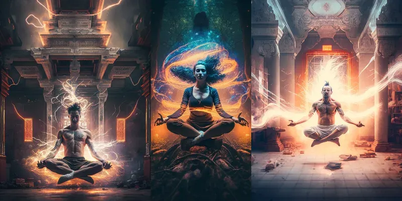 Powerful Yoga Poster Illustrations generated by undefined