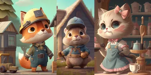 Cute Animal Characters For Kids generated by midjourney
