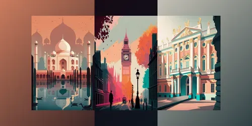 Cityscapes Famous Landmarks Backgrounds generated by midjourney